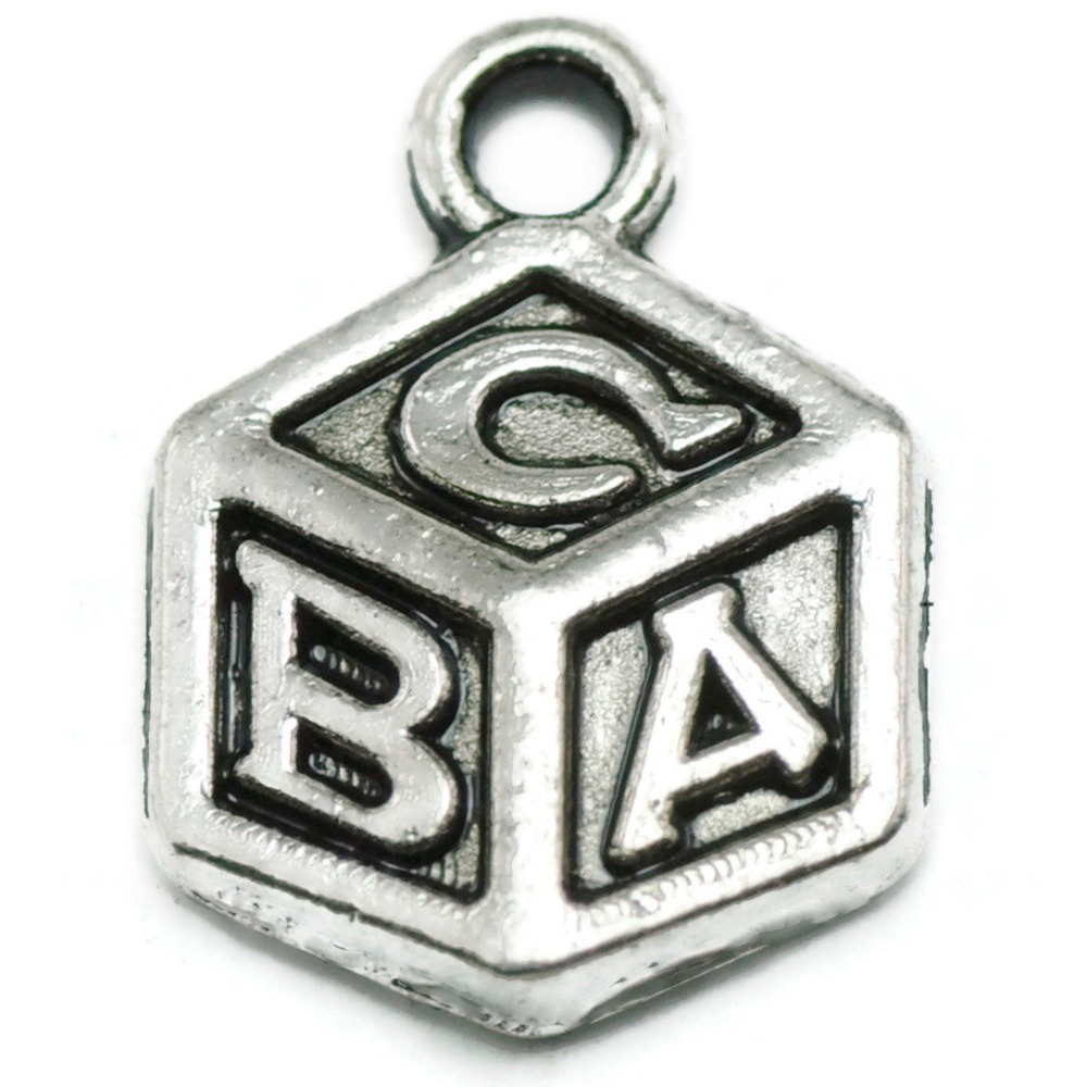 14pcs Baby Block Charms alphabet kids toys learning‎ jewelry making supplies